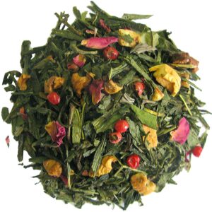 Witte thee Kers marsepein